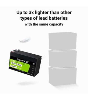 Green Cell LFPGC12V10AH UPS battery Lithium Iron Phosphate (LiFePO4) 12.8 V 10 Ah