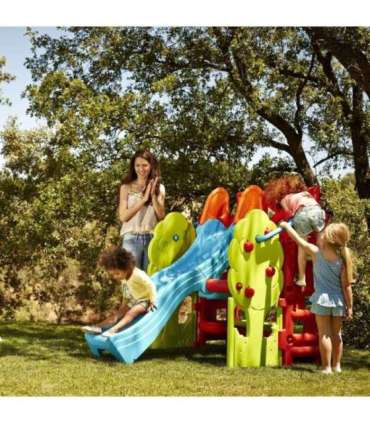 FEBER Wood House mänguväljak liuguriga ja lauaga