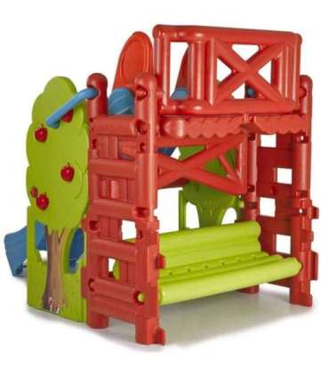 FEBER Wood House mänguväljak liuguriga ja lauaga