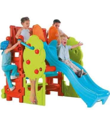 FEBER Wood House mänguväljak liuguriga ja lauaga