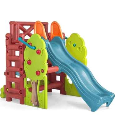 FEBER Wood House mänguväljak liuguriga ja lauaga