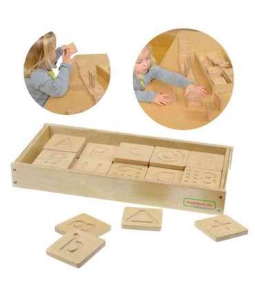 MASTERKIDZ sensoorne mänguasi - tunne puudutusega ära: tähed, numbrid, kujundid (Montessori)