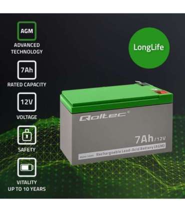 Qoltec 53030 AGM battery 12V 7Ah