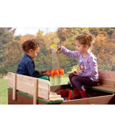 Ella Sandpit AXI деревянная песочница со скамейками