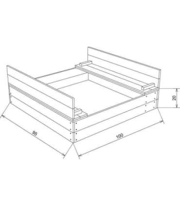 Ella Sandpit AXI деревянная песочница со скамейками