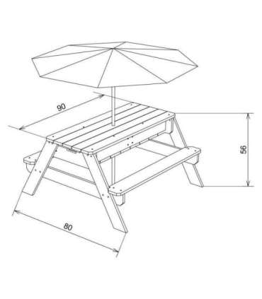 Пикниковый стол AXI Nick с контейнерами для песка/воды и зонтом