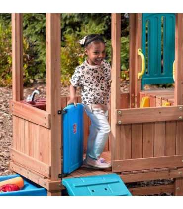 STEP2 Adventure деревянная игровая площадка домик горка