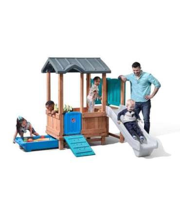 STEP2 Adventure деревянная игровая площадка домик горка