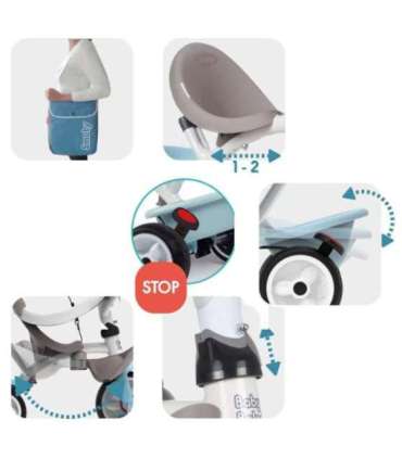SMOBY Baby Balade Plus kolmeratas, sinine