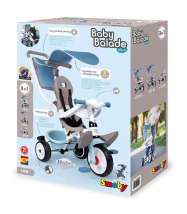 SMOBY Baby Balade Plus kolmeratas, sinine
