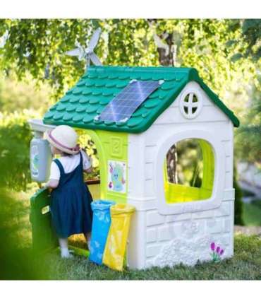 FEBER Eco aiamaja Linnutoitja Jäätmete sorteerimine Päikesepaneeli imitatsioon