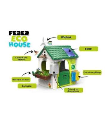 FEBER Eco aiamaja Linnutoitja Jäätmete sorteerimine Päikesepaneeli imitatsioon