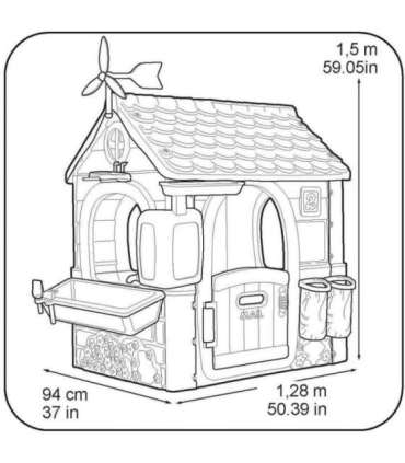 FEBER Eco aiamaja Linnutoitja Jäätmete sorteerimine Päikesepaneeli imitatsioon