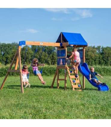 BACKYARD DISCOVERY puidust mänguväljak Aurora mängumaja liumägi