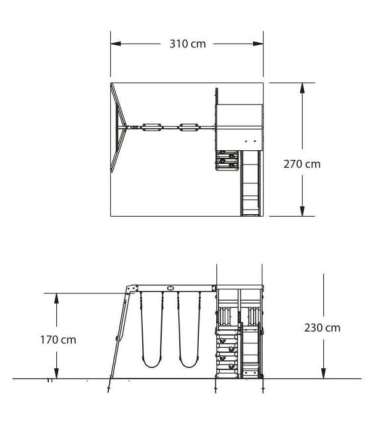 BACKYARD DISCOVERY puidust mänguväljak Aurora mängumaja liumägi