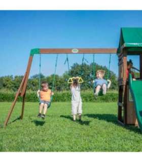 BACKYARD DISCOVERY Puidust Lakewood mänguväljak — kiiged, liumägi, mängumaja