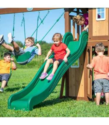 BACKYARD DISCOVERY Puidust Lakewood mänguväljak — kiiged, liumägi, mängumaja