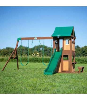 BACKYARD DISCOVERY Puidust Lakewood mänguväljak — kiiged, liumägi, mängumaja