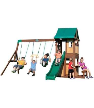 BACKYARD DISCOVERY Puidust Lakewood mänguväljak — kiiged, liumägi, mängumaja