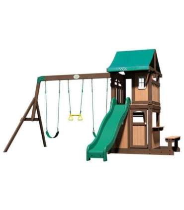 BACKYARD DISCOVERY Puidust Lakewood mänguväljak — kiiged, liumägi, mängumaja