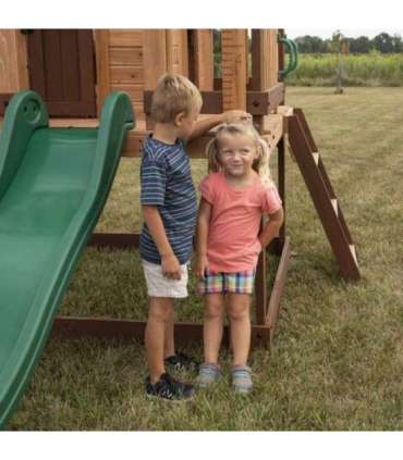BACKYARD DISCOVERY Puidust mänguväljak Echo Heights liumägi mängumaja mänguköök