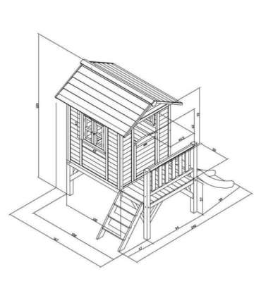 AXI домик на сваях с горкой 118 см