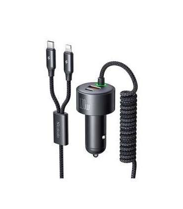 Mcdodo CC-0370 car charger, USB-C, Lightning, 120W, retractable cables