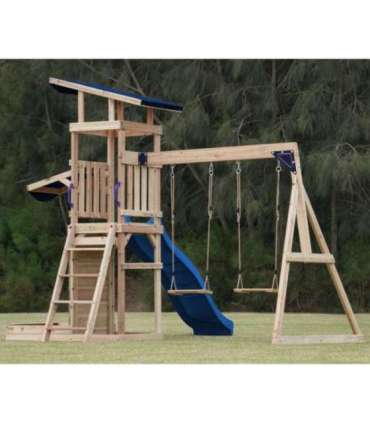 AXI puidust suur mänguväljak: kiiged, liumägi, torn + liivakast