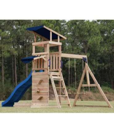 AXI puidust suur mänguväljak: kiiged, liumägi, torn + liivakast