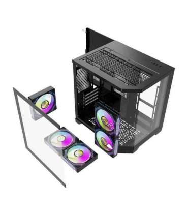 Darflash FT350 computer case + 5 aRGB fans (black)