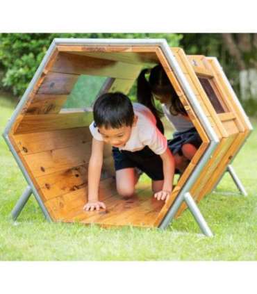 CLASSIC WORLD EDU puidust mänguväljak baas XXL roomamistunnel