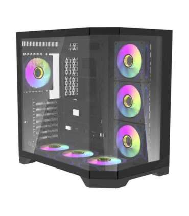 Darflash FT418 PRO computer case + 7 aRGB fans (black)