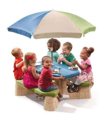STEP2 Пикниковый стол с зонтом и скамейками