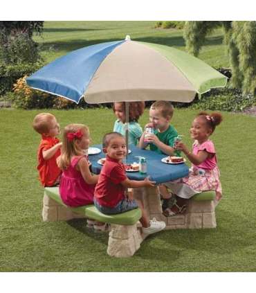 STEP2 piknikulaud päikesevarjuga ja pinkidega