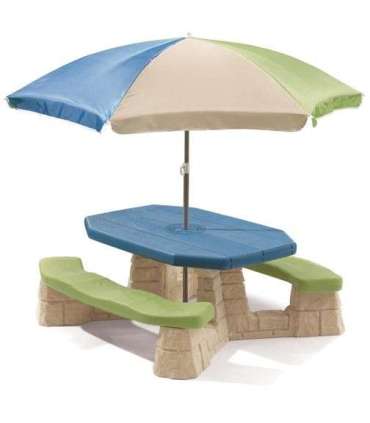 STEP2 piknikulaud päikesevarjuga ja pinkidega