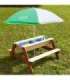 AXI Stół Piknikowy Nick z Ławką i Parasolem oraz Pojemnikami na Wodę/Piasek