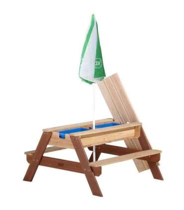 AXI Stół Piknikowy Nick z Ławką i Parasolem oraz Pojemnikami na Wodę/Piasek