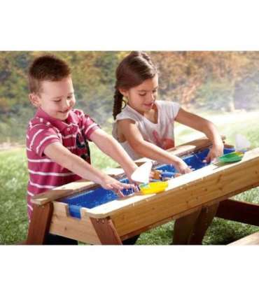 AXI Stół Piknikowy Nick z Ławką i Parasolem oraz Pojemnikami na Wodę/Piasek