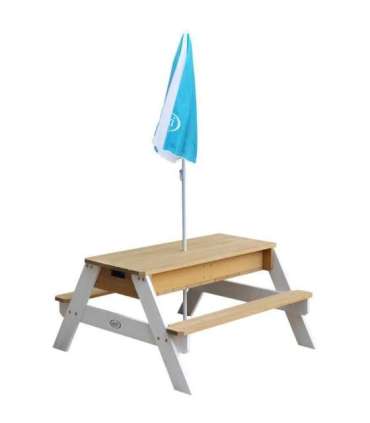 AXI Пикниковый стол Nick с лавкой и зонтом и контейнерами для воды/песка