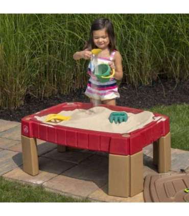 STEP2 Большой стол-песочница с крышкой и автотреком