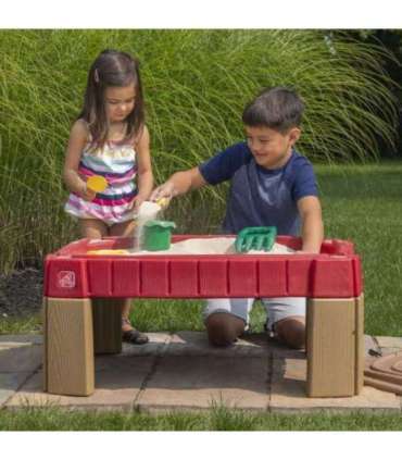 STEP2 Большой стол-песочница с крышкой и автотреком