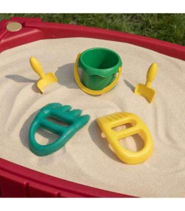 STEP2 Большой стол-песочница с крышкой и автотреком