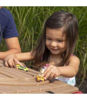 STEP2 Большой стол-песочница с крышкой и автотреком
