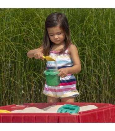 STEP2 Большой стол-песочница с крышкой и автотреком