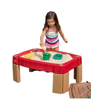 STEP2 Большой стол-песочница с крышкой и автотреком