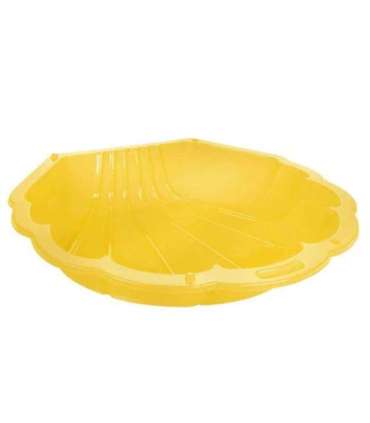 WOOPIE kollane koorekujuline liivakast, suletav, 2-ühes kuiv bassein, 1 tk.