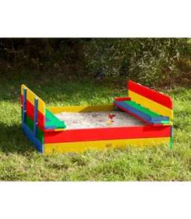 AXI puidust liivakast 'Ella Vikerkaar' kaanega ja pinkidega