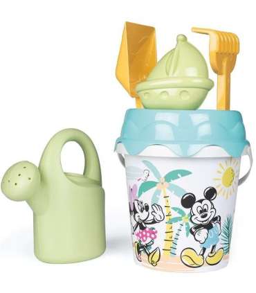 SMOBY зелёное ведёрко с Микки и Минни, с аксессуарами для песка и лейкой из биопластика