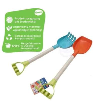 WOOPIE GREEN Набор для песка: лопатка и грабельки, 51 см, биоразлагаемый органический материал