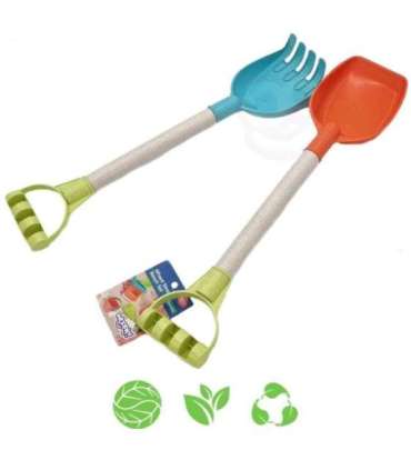 WOOPIE GREEN Набор для песка: лопатка и грабельки, 51 см, биоразлагаемый органический материал